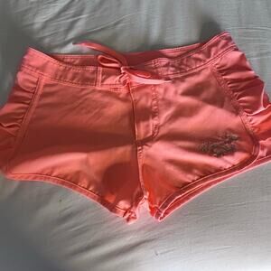 Ron Jon Surf Shop Ruffle Shorts Women’s Large Coral Beach Surf Athletic